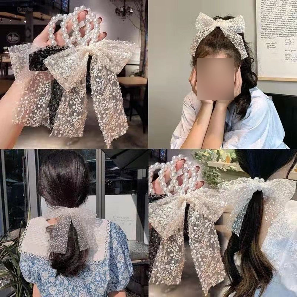Simple Lace Ribbon Compact Size Hair Accessory