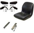 Black Seat W/flip Up Armrests & Seat Rails Fits Kubota Replaces
