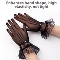 Bridal Short Finger Gloves Lace and Rhinestone