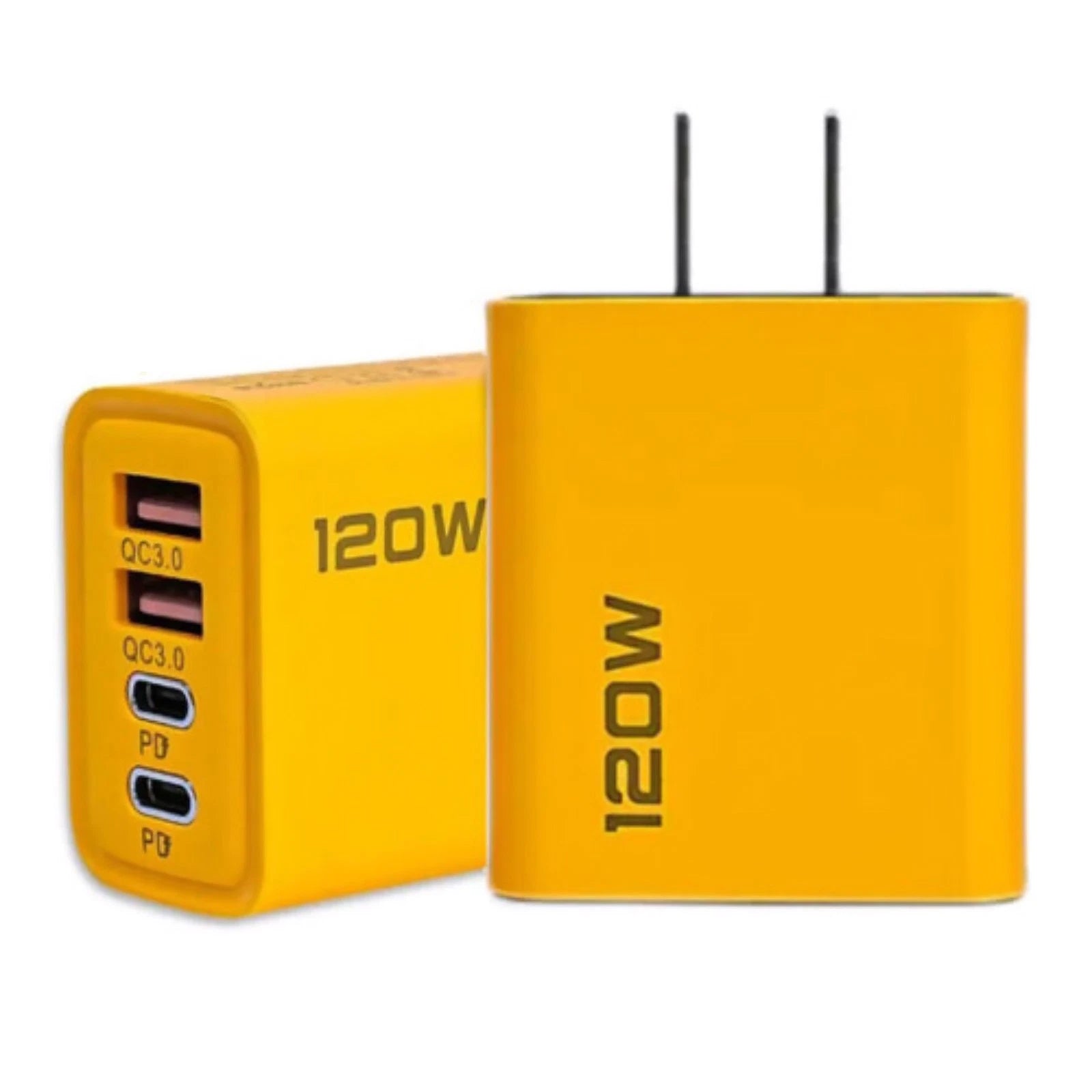 2* Portable 4-port Usb C Fast Wall Charger Block For Cell Phone Ipad