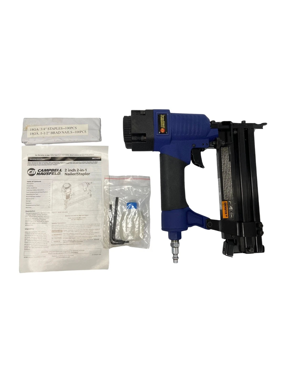 Campbell Hausfeld Sb524000 2", 2-in-1 Nailer/stapler Gun New Oem