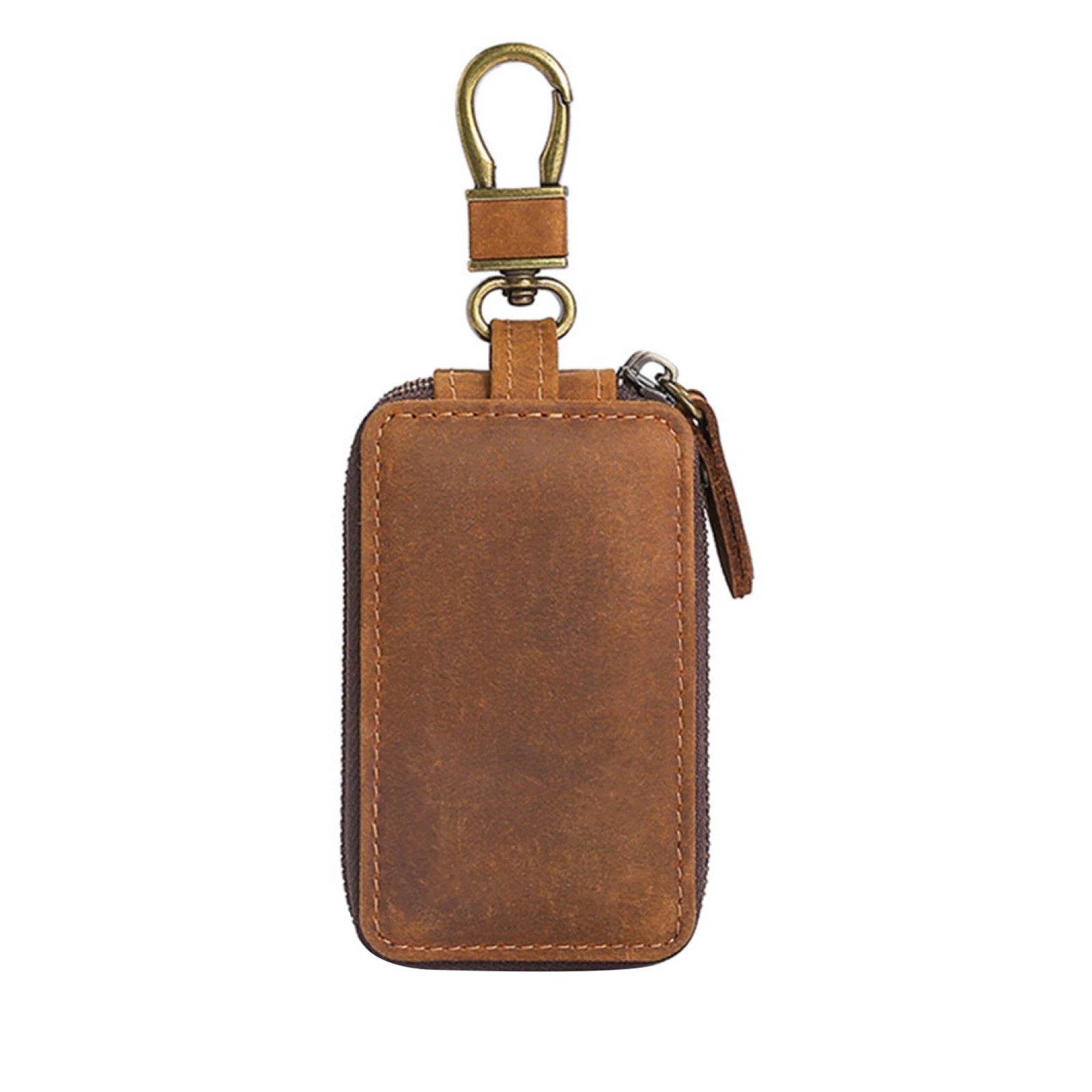 Genuine Leather Key Wallet Keychain Zipper Men Car Key Holder Case