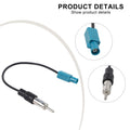 Dab Car Radio Adapter Cable Z Male To Din 15cm Easy Connection