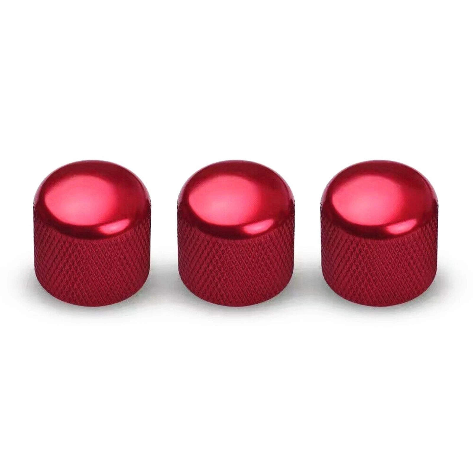Red Electric Guitar Volume Tone Control Knobs Dome Metal