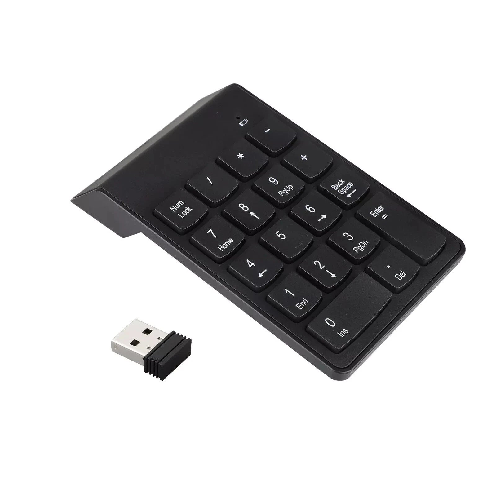 Compact Wireless 18-key Numeric Keypad W/2.4g Usb Receiver 33ft