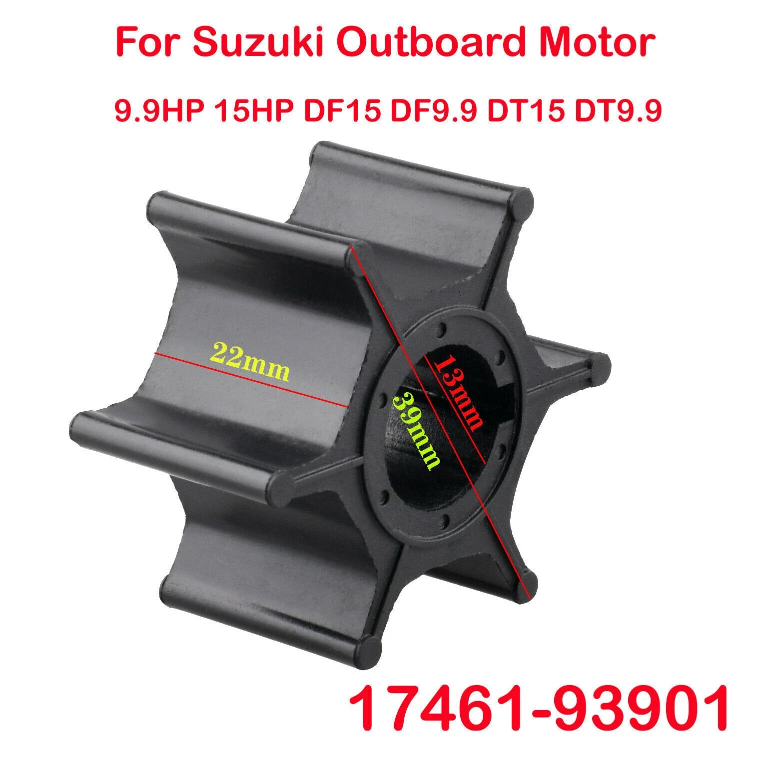 Boat Water Pump Impeller For Suzuki Outboard 9.9hp-15hp Df/dt9.9-15