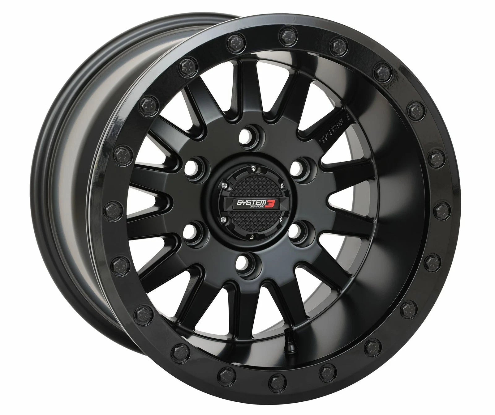 System 3 Sb8 Wheel 15x10 5+5 Matte Black For Atv/utv 2000-2023