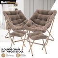 Folding Saucer Chair with Footrest