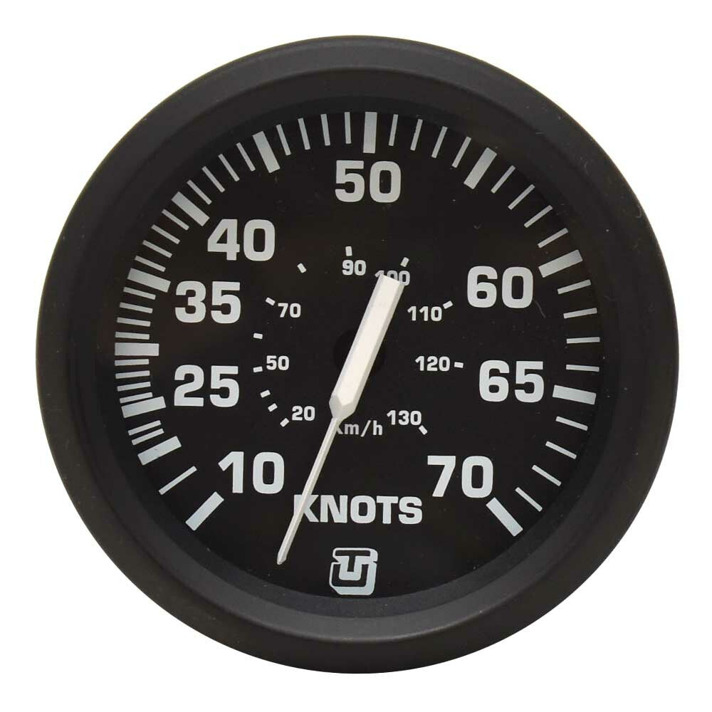 Faria Boat Speedometer Gauge SE9553B Euro Black 70 Knots by Faria