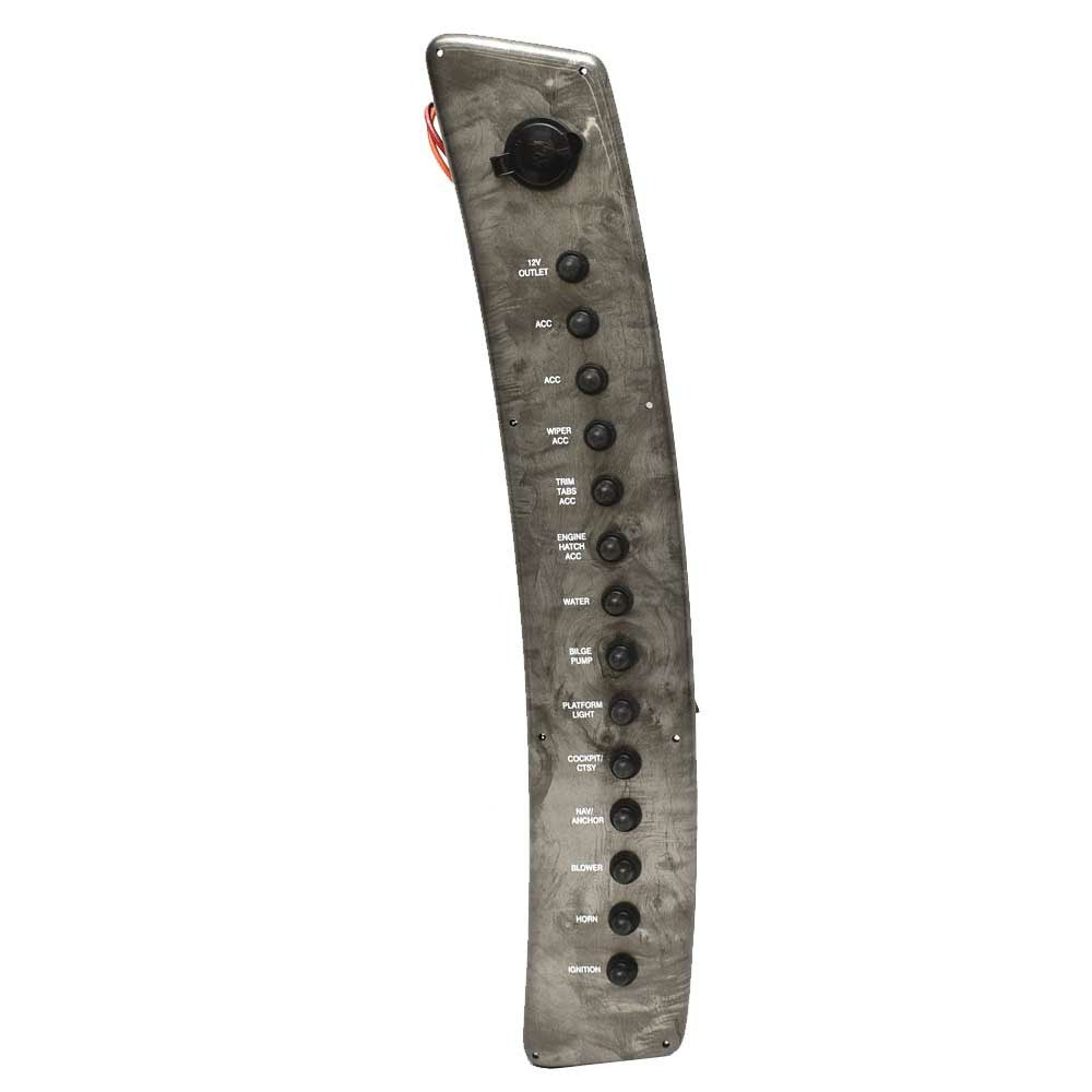 Stingray Boat Breaker Panel 740117046 | 12V Receptacle Gray Woodgrain by Stingray