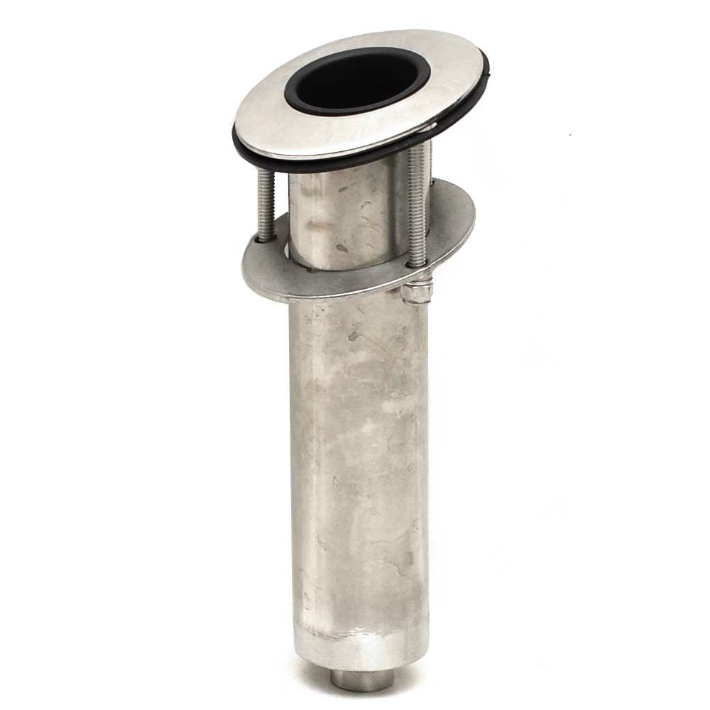 Whitecap Boat Rod Holder 15 Degree Flush Mount Stainless by Whitecap