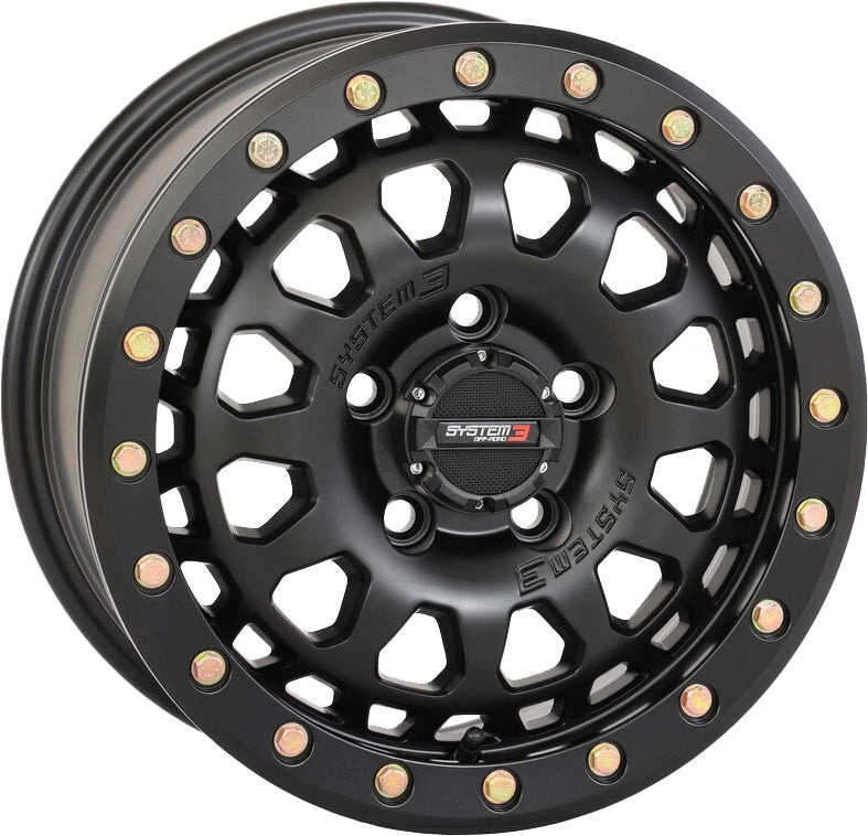 System 3 Sb6 Bl Wheel 15x7 +10mm Offset For Atv/utv Matte Black