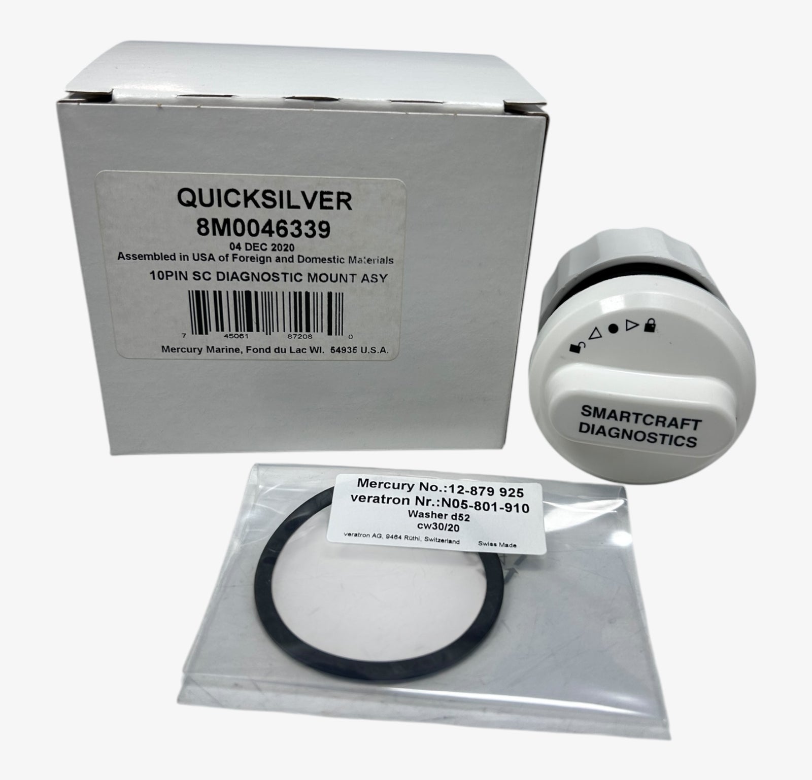 Mercury Quicksilver 8m0046339, 10 Pin Sc Diagnostic Mount Assembly ,