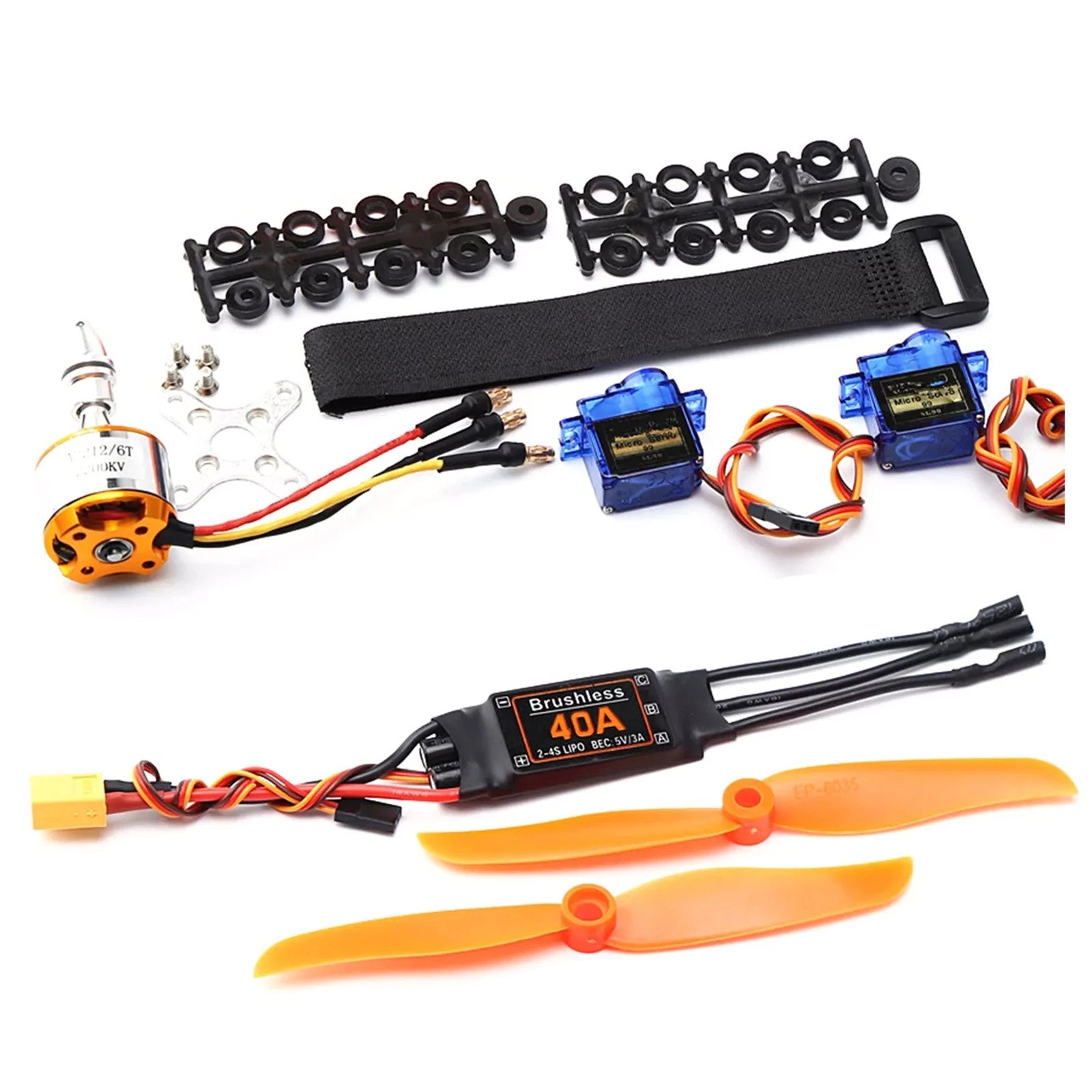 For Rc Fixed Wing Plane Brushless Motor Kit 2200kv 40a Esc 8060