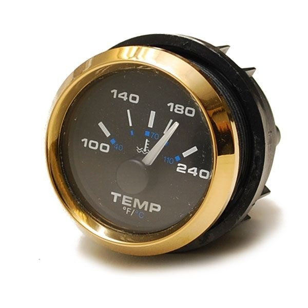 Beede Boat Temperature Gauge 100271 | Cruiser Yachts 2 Inch Gold Black