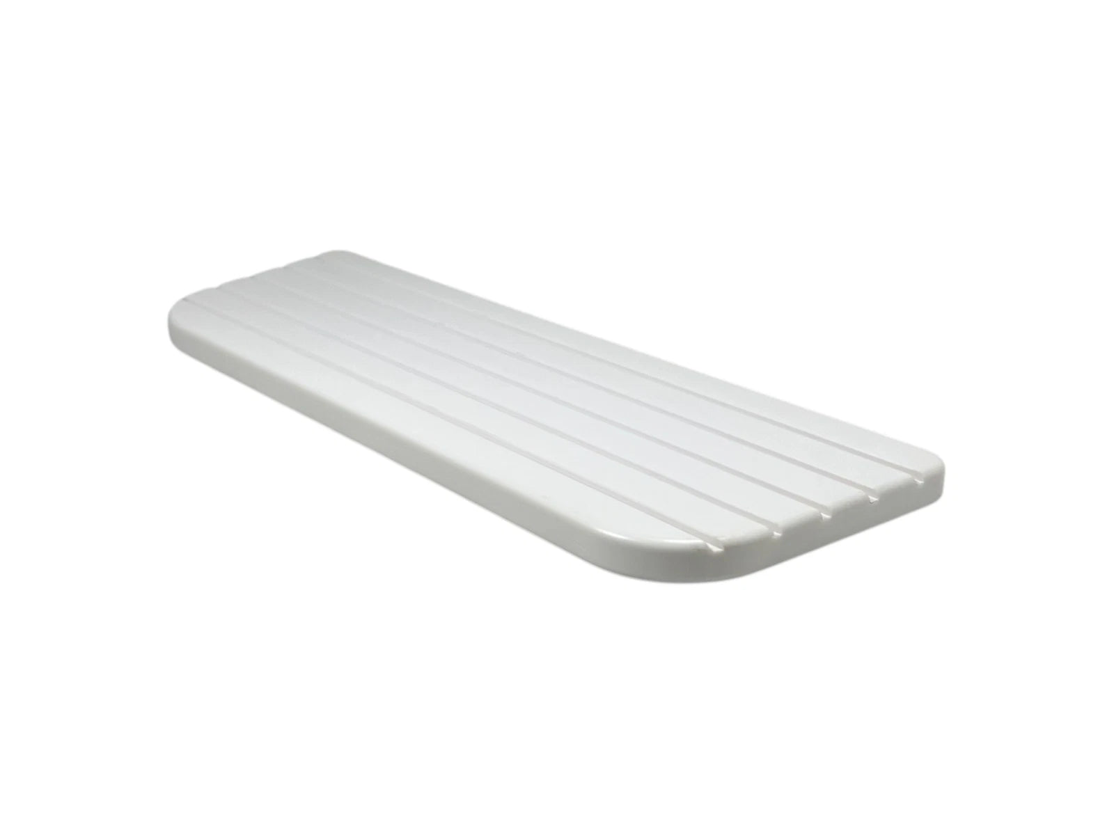 Boat Single Steps, Grooved, 17 3/4in X 6in X 3/4in, White, Poly
