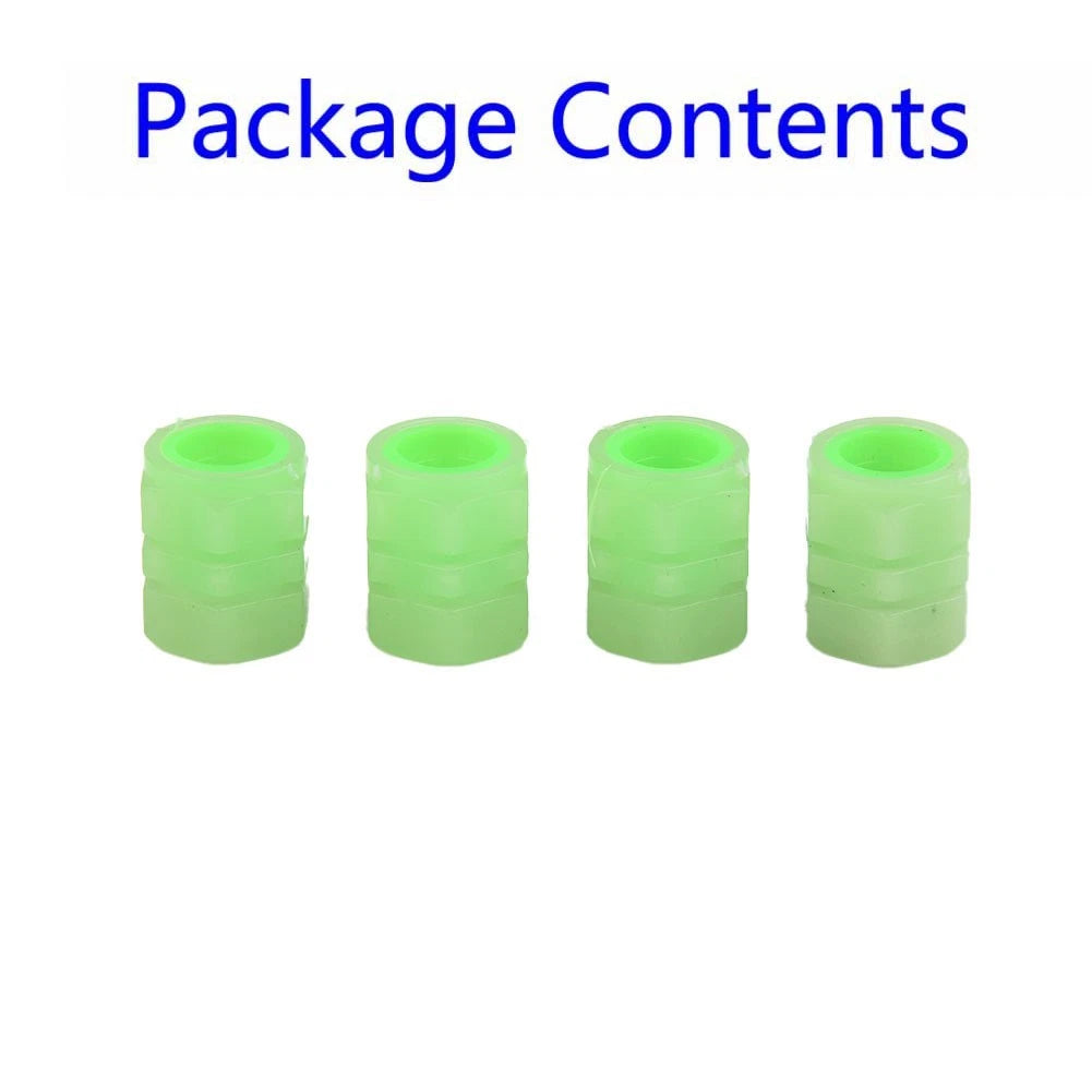 4x Luminous Car Tire Valve Cap,vehicle Wheel Prank Valve Cap Glow