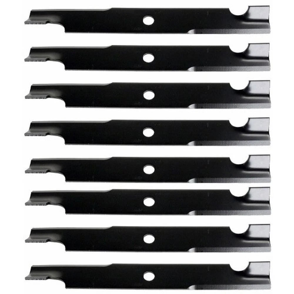 Qty 8: Notched Mower Blade - 18" X 5/8" Fits Snapper Replaces 5101756
