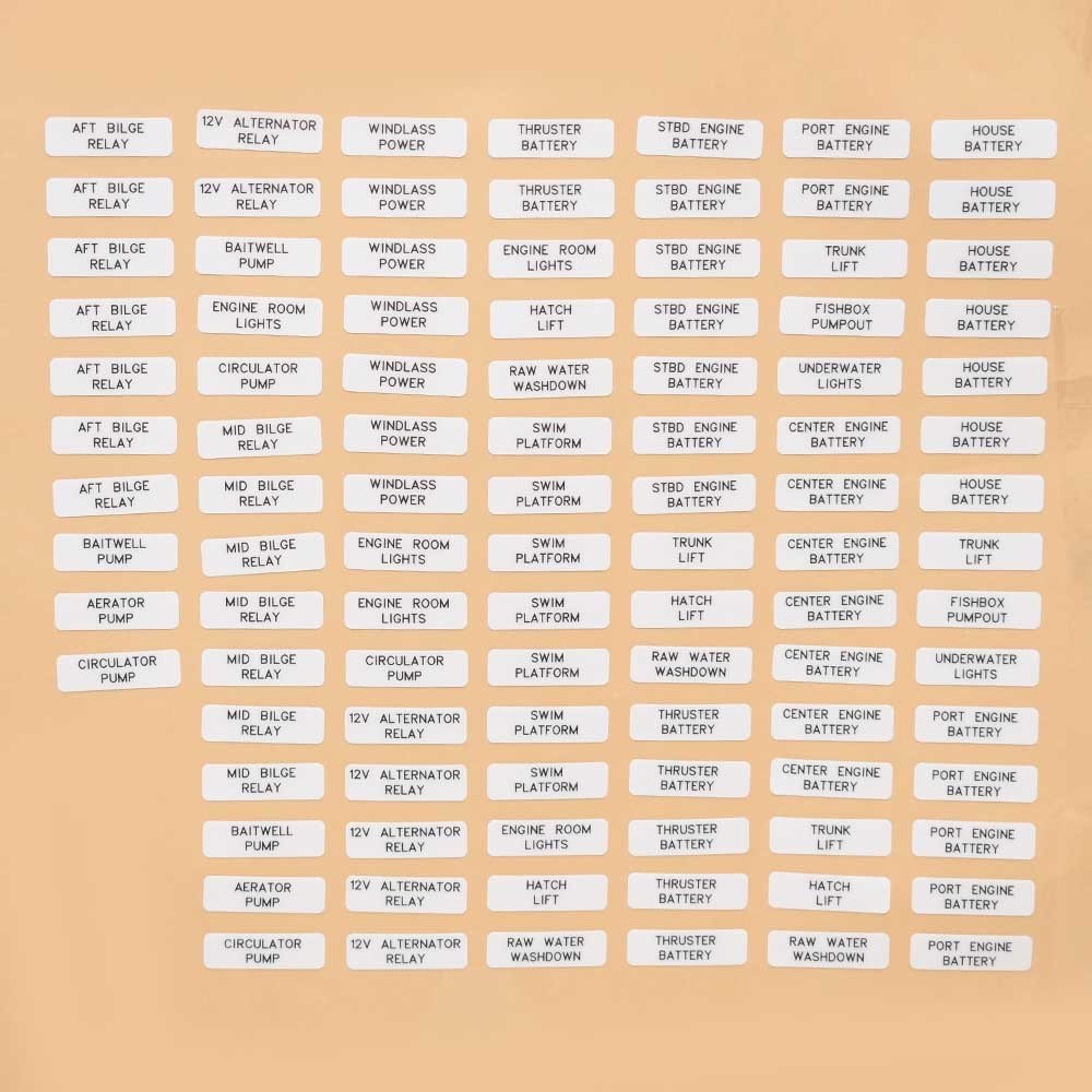 Tiara Boat Breaker Panel Labels by Tiara