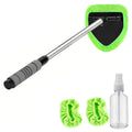 Extended Reach Window Cleaner Tool With Dual Fabric Covers For All