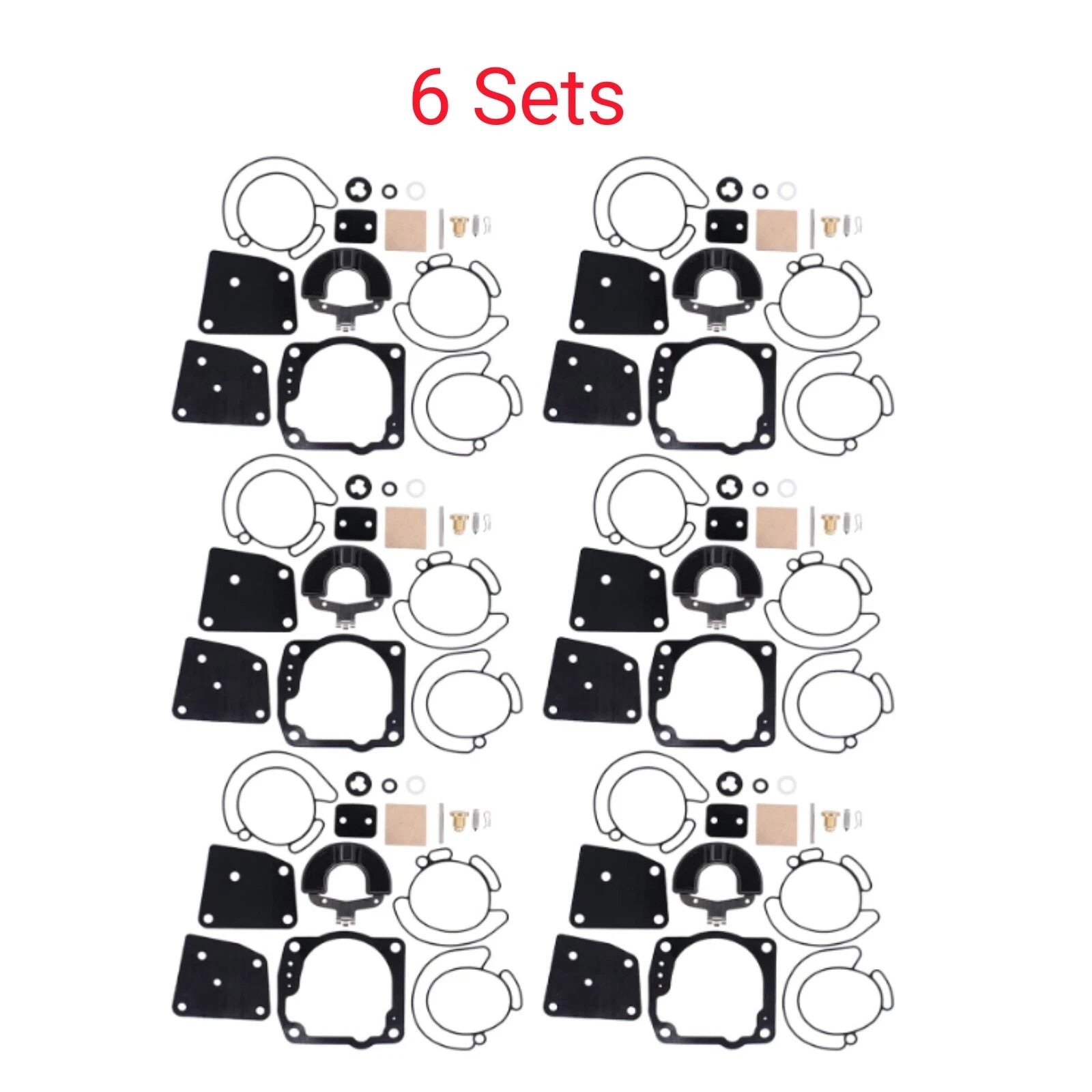6x Carburetor Kits for Johnson Evinrude V4/V6 (90-175 HP)