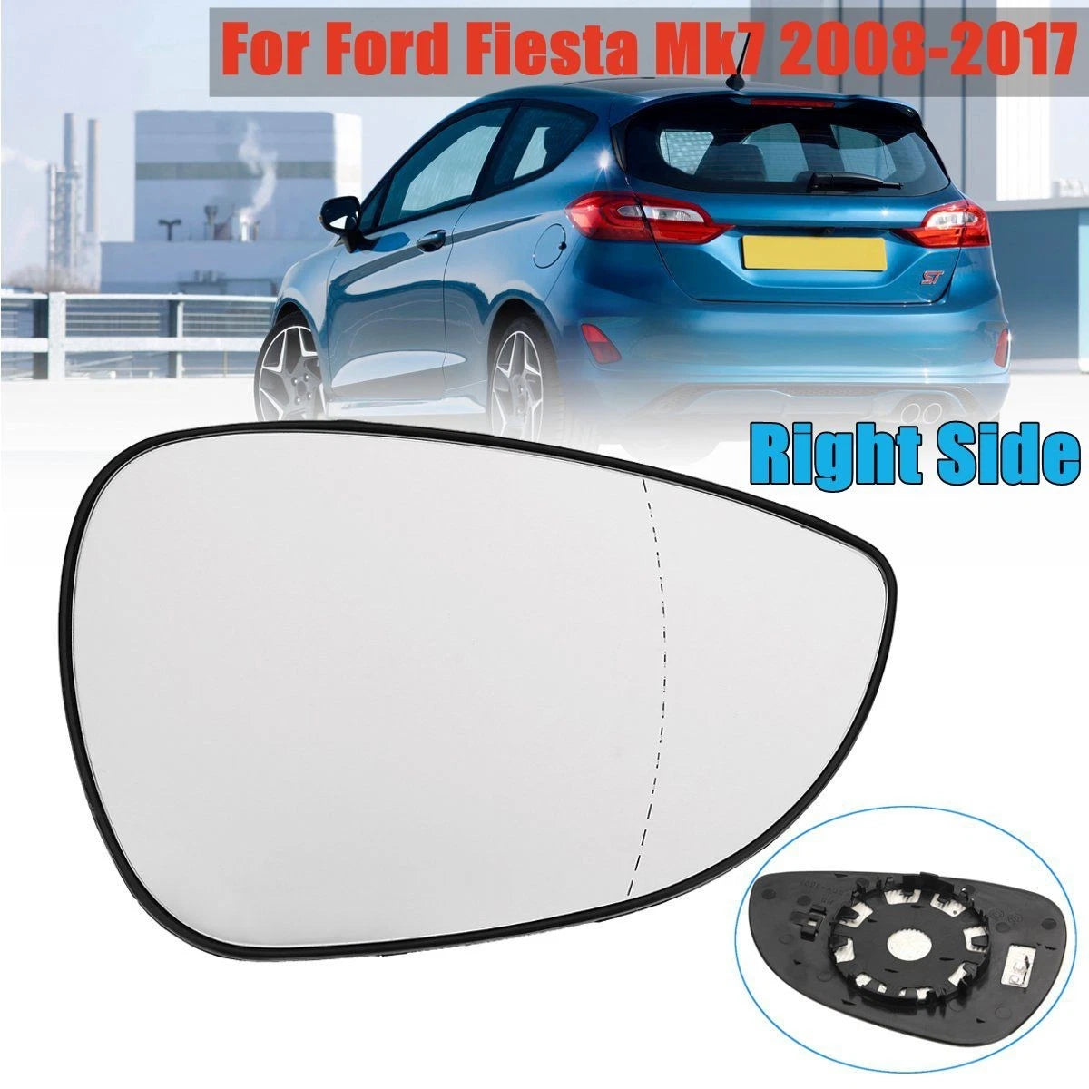 For Ford For Fiesta Mk7 2008-2017 Transparent Right Side Wing Rear