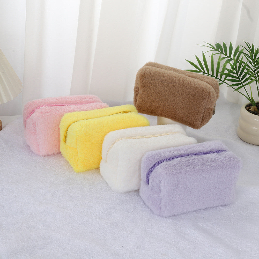 Fluffy Plush Makeup Organizer Bag by Unknown