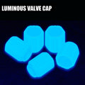 Tire Valve Covers Blue Luminous 4pcs