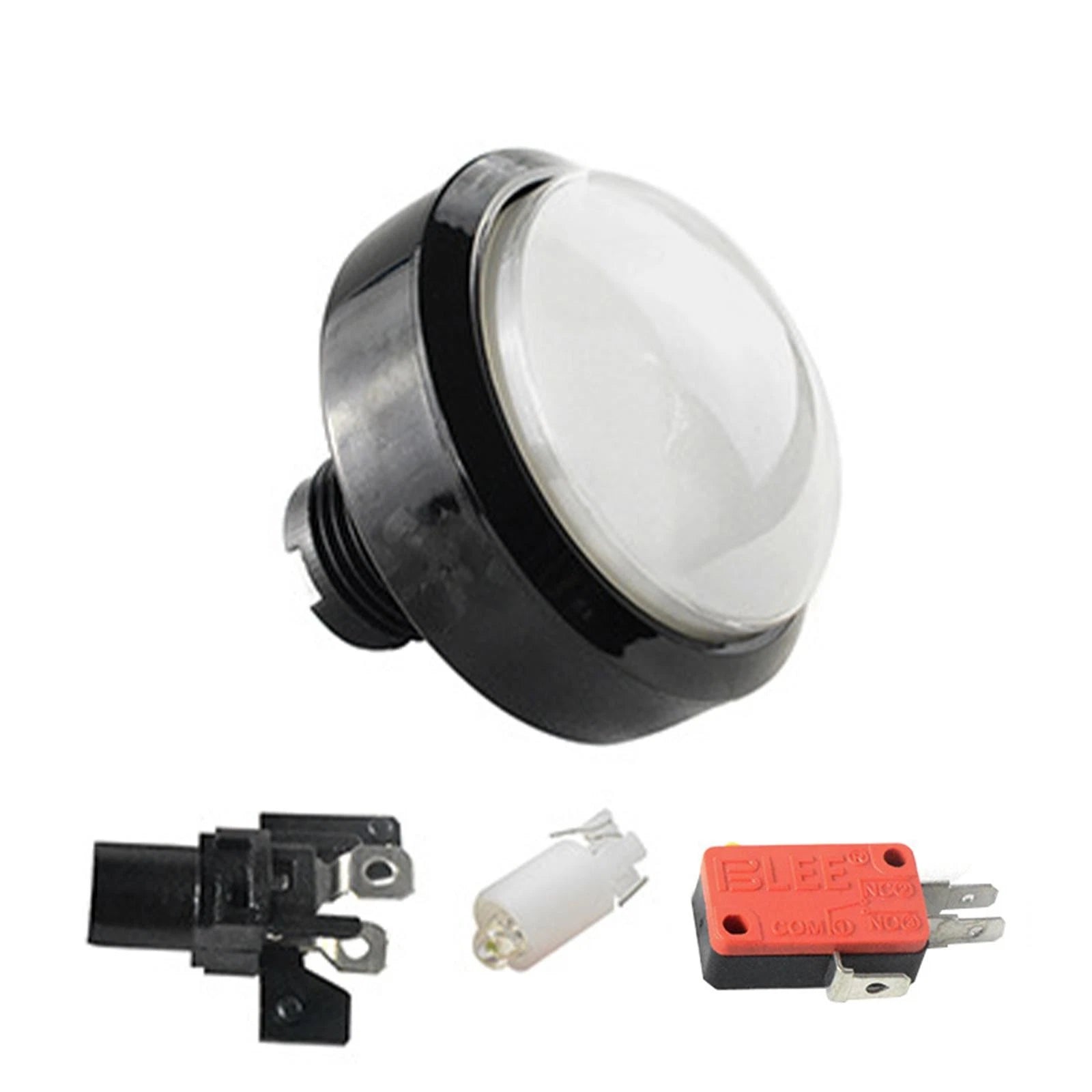 White 60mm Colorful Arcade Round Push Button Illumilated 12V Led