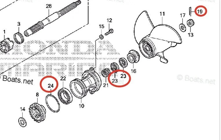 Lower Unit Oil Seal for Honda BF25D/BF30D (25/30HP)