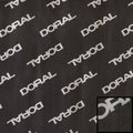 Doral Boat Logo Pattern Fabric Black Gray 54 Inch by Doral