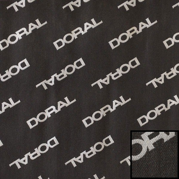 Doral Boat Logo Pattern Fabric Black Gray by Doral