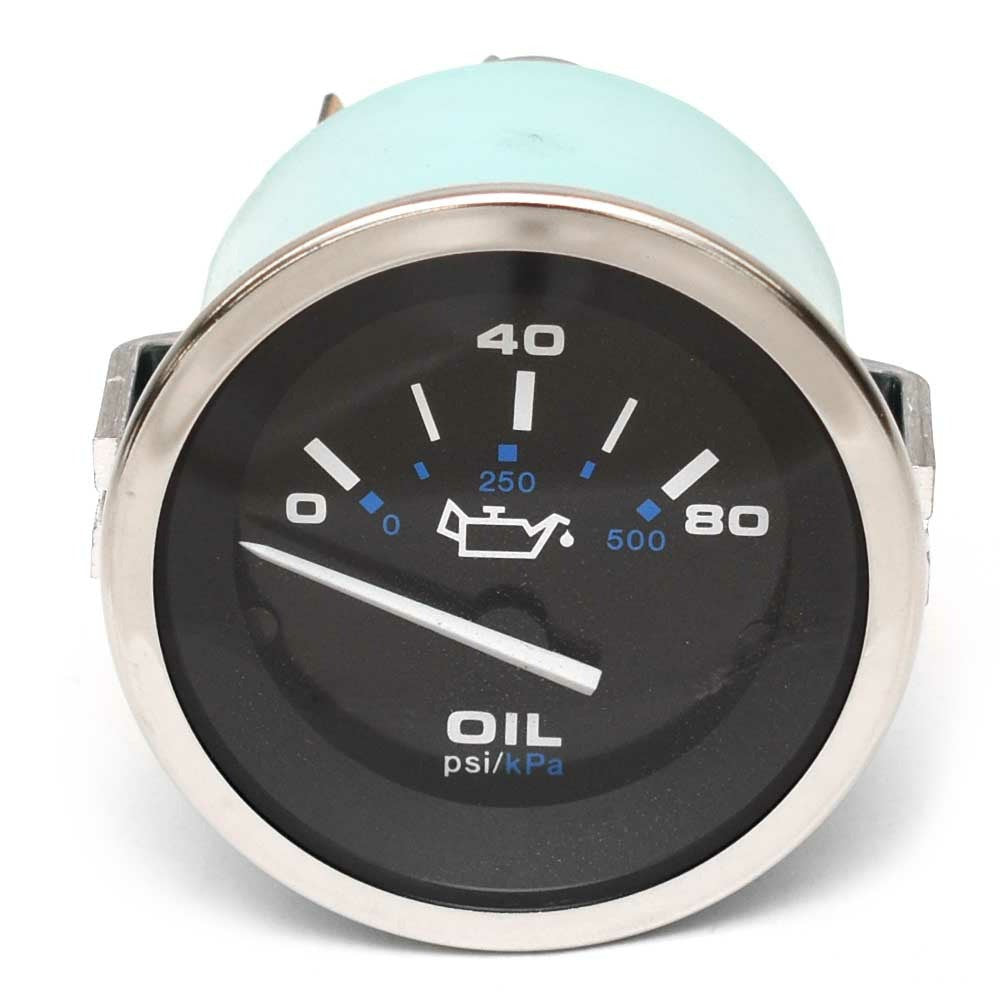 Teleflex Boat Oil Pressure Gauge Black Silver by Teleflex