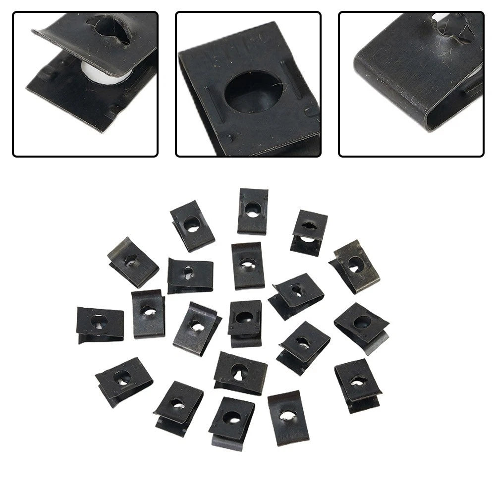 20pcs Metal U-type Clips For Car Truck Van Suv Bumper Fender Trim