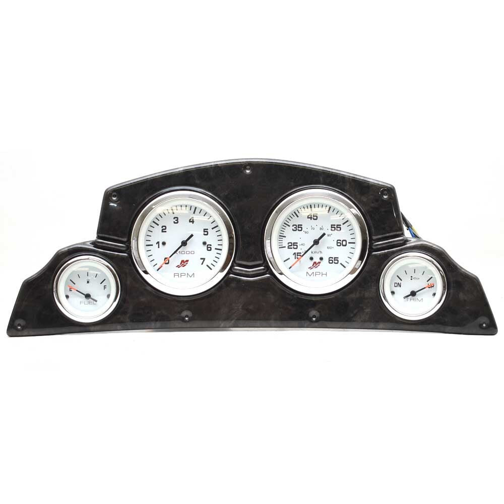 Lund Boat Gauge Dash Panel Gray Woodgrain W / Mercury Gauges by Lund