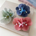 Pearl Bow Hair Clip with Duckbill Clip