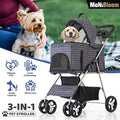 Foldable Pet Stroller with Storage Basket & Cup Holder