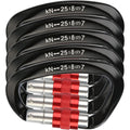 New Black 25kn Heavy Duty Screwgate Locking Carabiner For Climbing