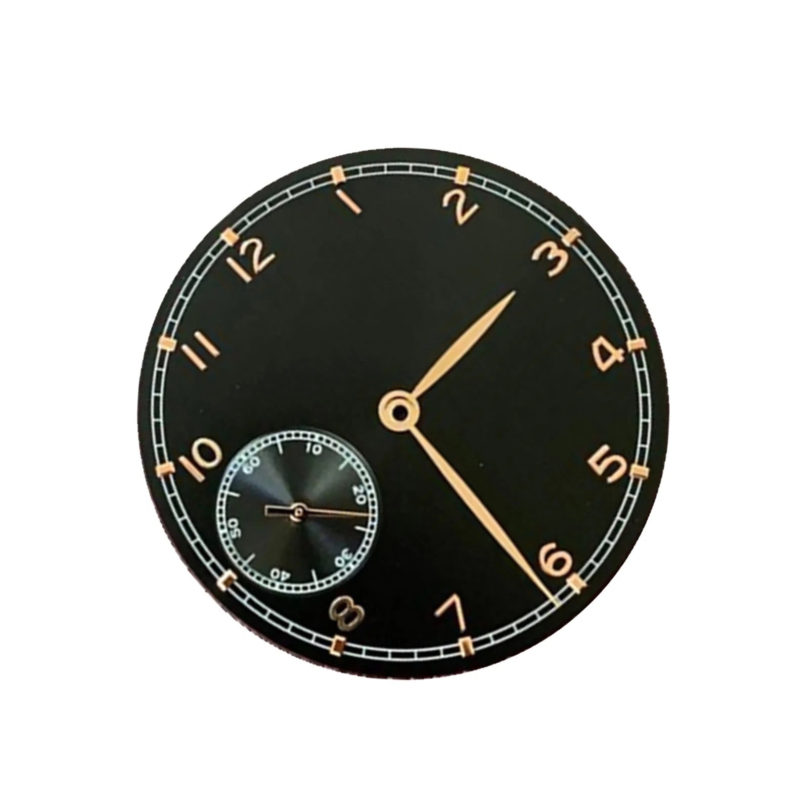 Black 0.4mm Thick 37mm Watch Dial With Hands For Eta 6497 St3600