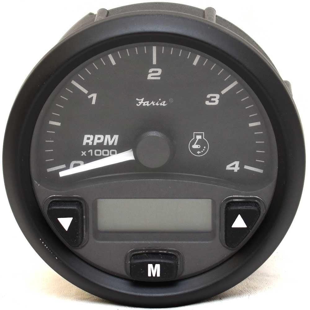 Faria Boat Tachometer Gauge Diesel Black by Faria
