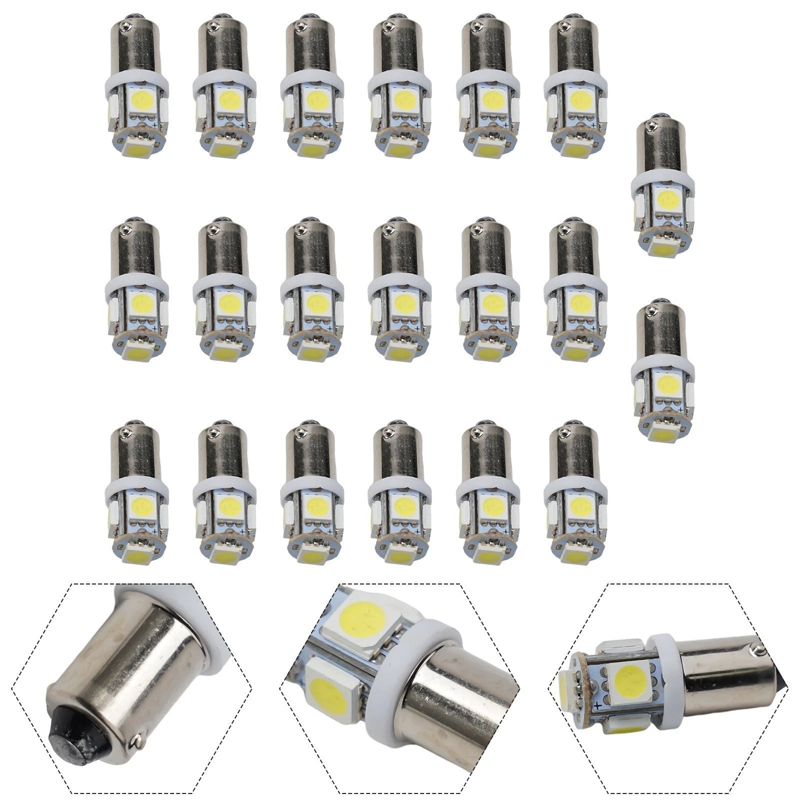 Energy Efficient Ba9s 1895 H6w Led Light Bulbs Pure White Illumination