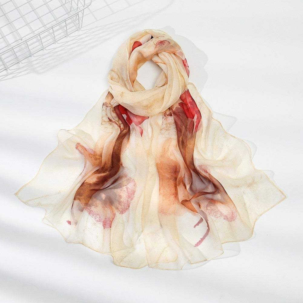 Spring Floral Scarf Lightweight Cover-up