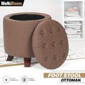 Brown Lift Top Storage Ottoman