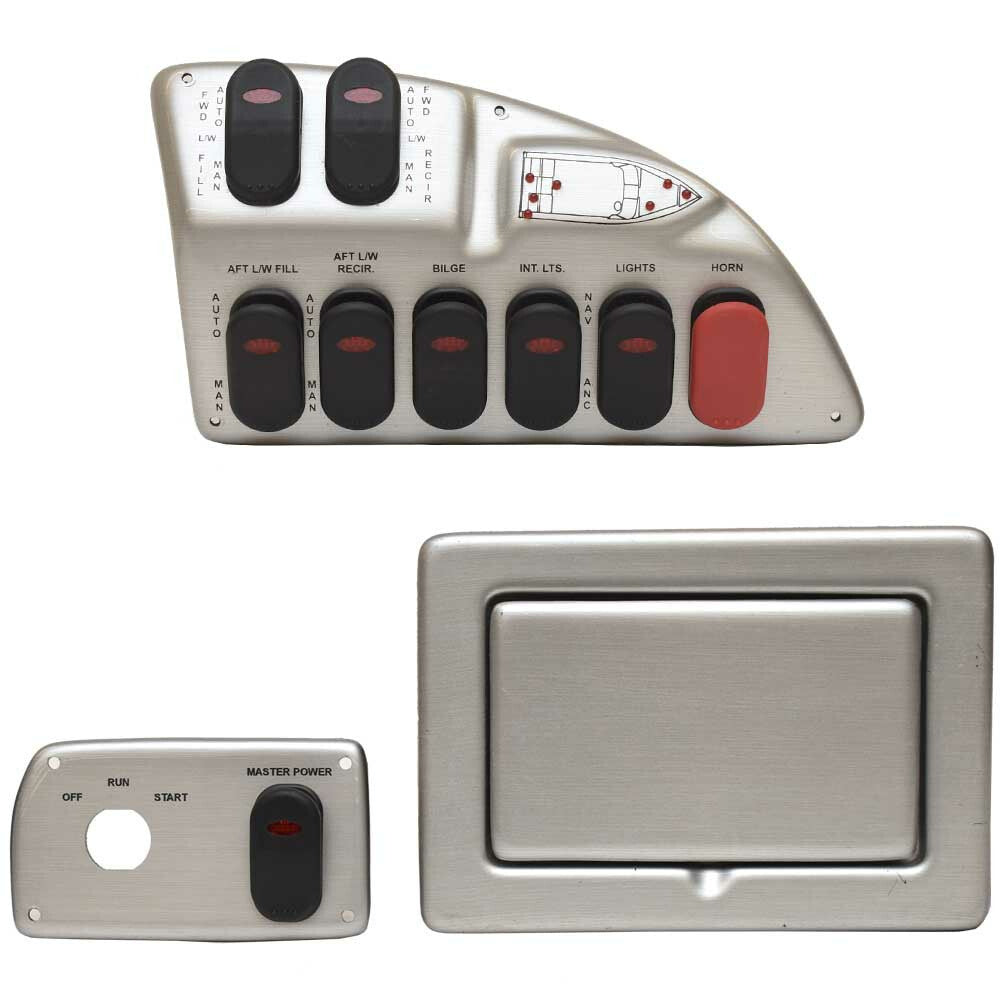 Boat Switch Dash Panels Gray Plastic
