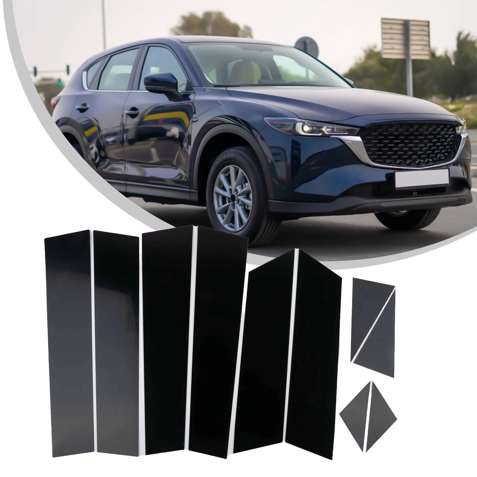 Window Covering Trim Compatible With For Mazda Cx5 In Glossy Black