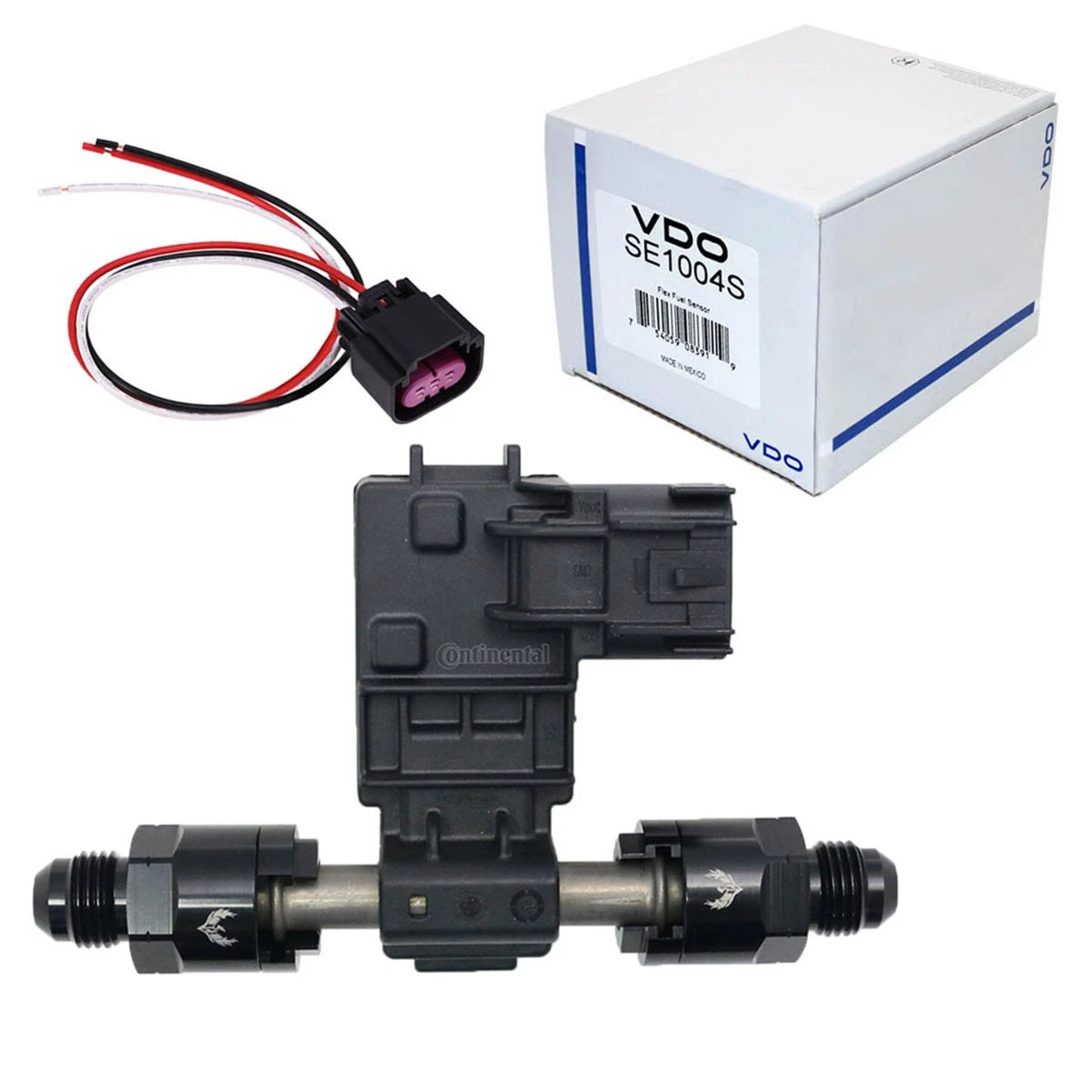 Genuine Continental/ Vdo Gm Flex Fuel Sensor +8an Fittings +Pigtail