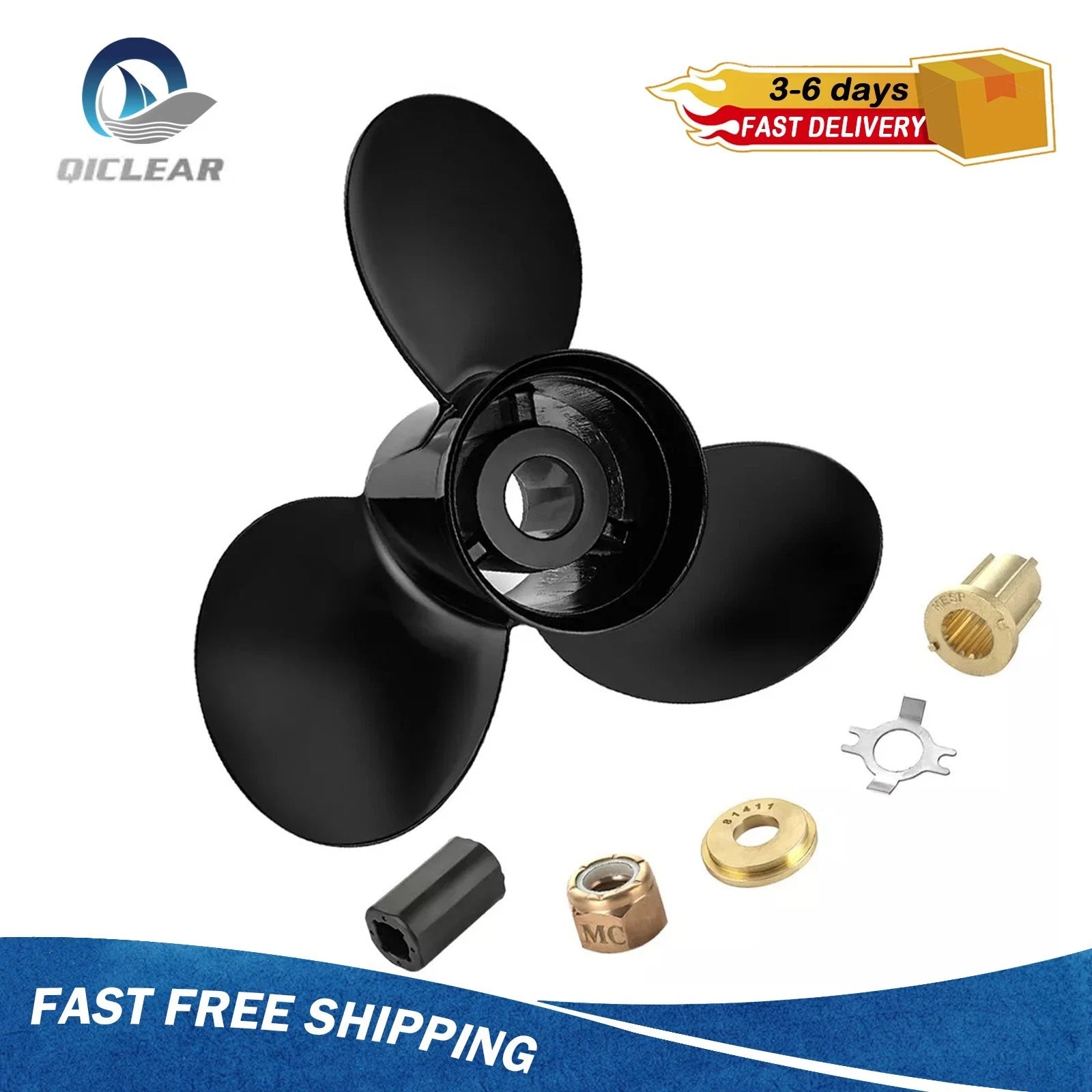 13 X 21 Outboard Propeller For Mercury Mercruiser 40-140hp 15 Spline