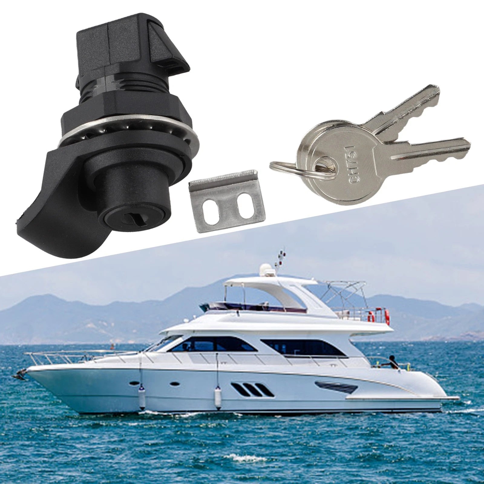 Sturdy Black Locking Latch For Marine Radio Boxes And Tool