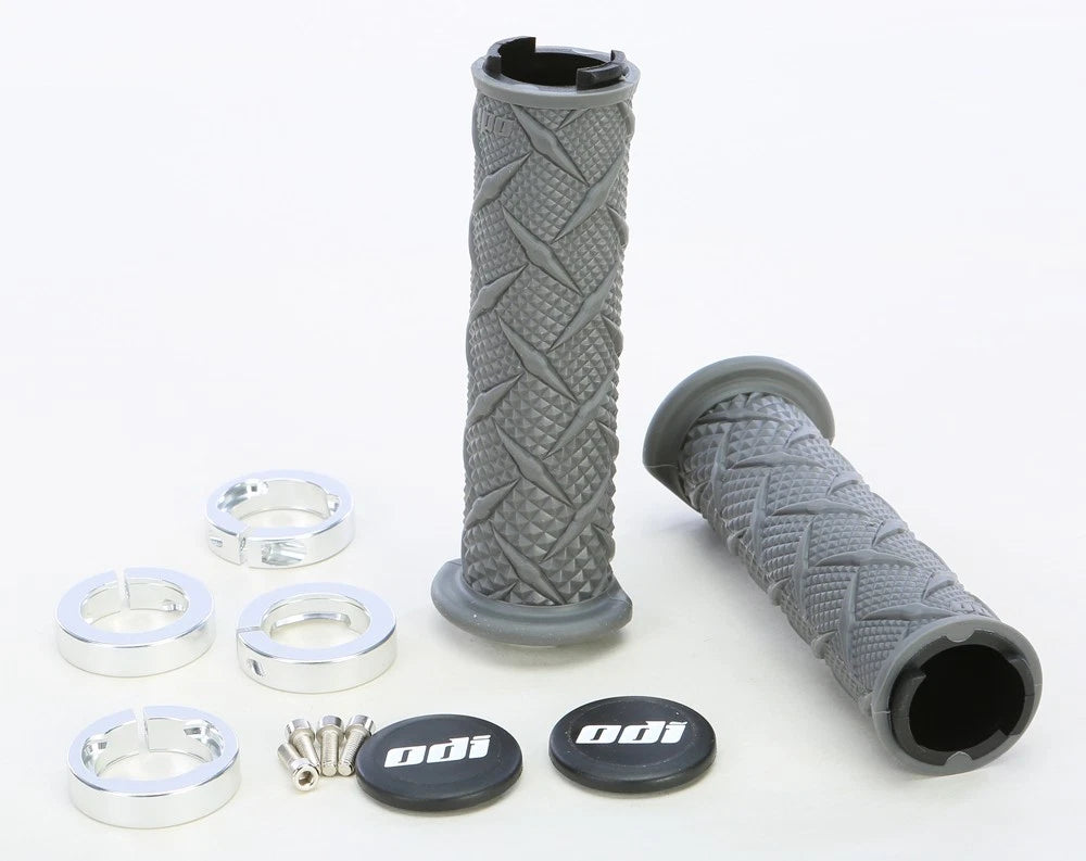 Odi Atv X Treme Lockon Grip Silver For Utv & Atv Handlebar Control