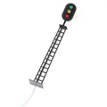 1:87 Scale 8.3cm Railway Signal Traffic Light Black Post With Ladder